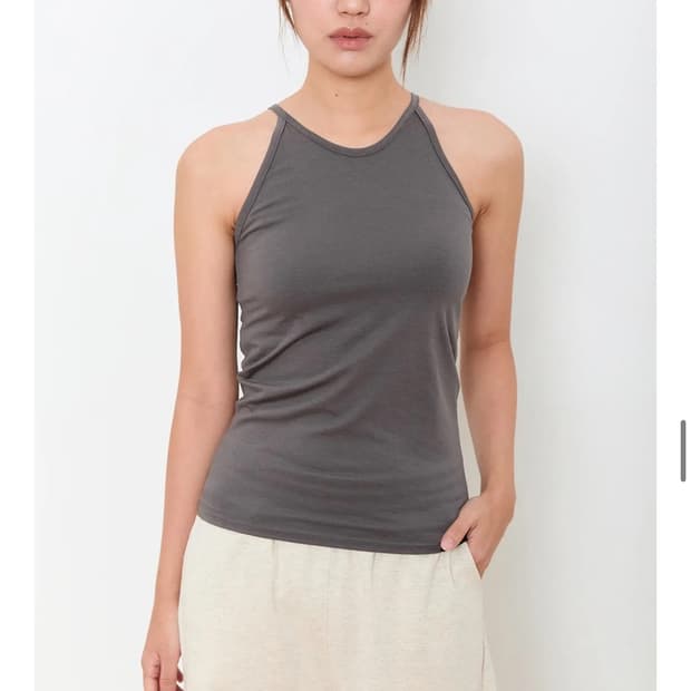 무브웜 베이스 탱크탑 다크그레이s  새상품 base tank top