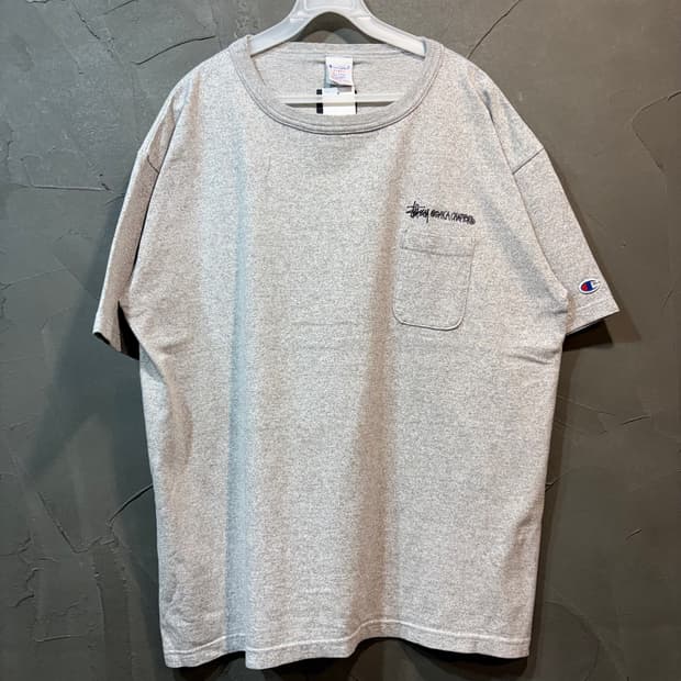 [XL] STUSSY X CHAMPION 스투시 챔피온 반팔티