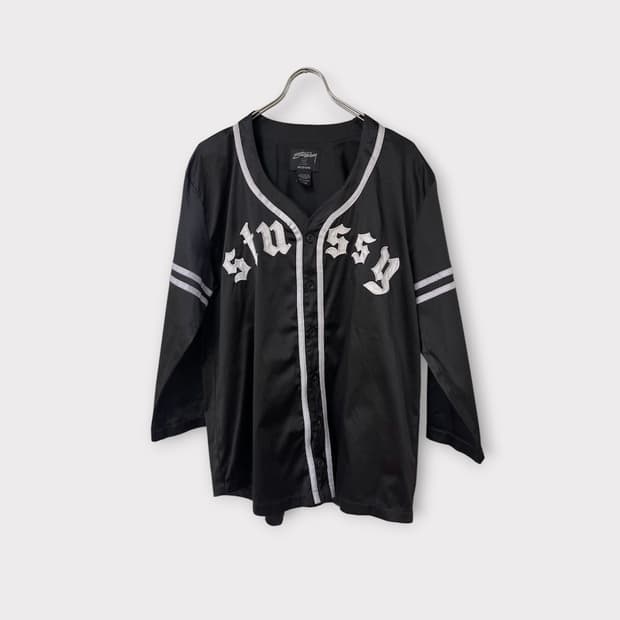Stussy Gothic Logo Baseball Jersey Shirt