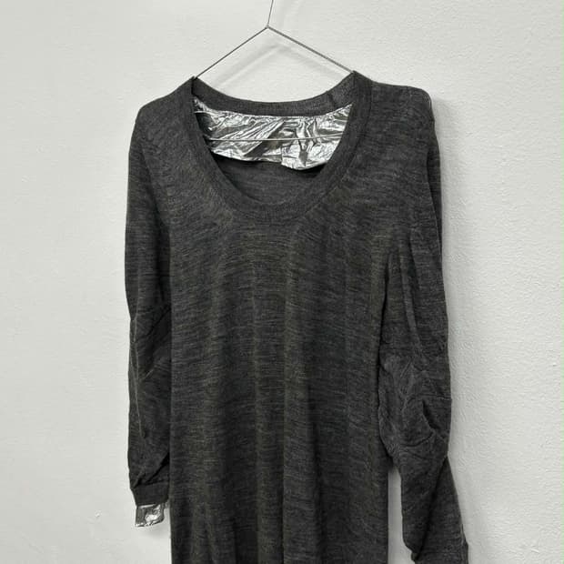 [1] 사카이 울 실버 레이어드 니트 원피스