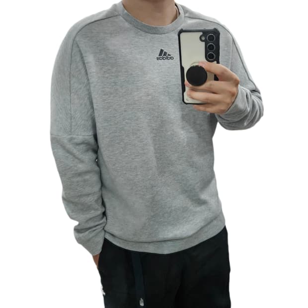 아디다스 센터로고 삼선 맨투맨 L100