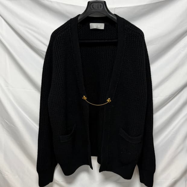 [S+급/XL] 디올 울 알파카 가디건 블랙