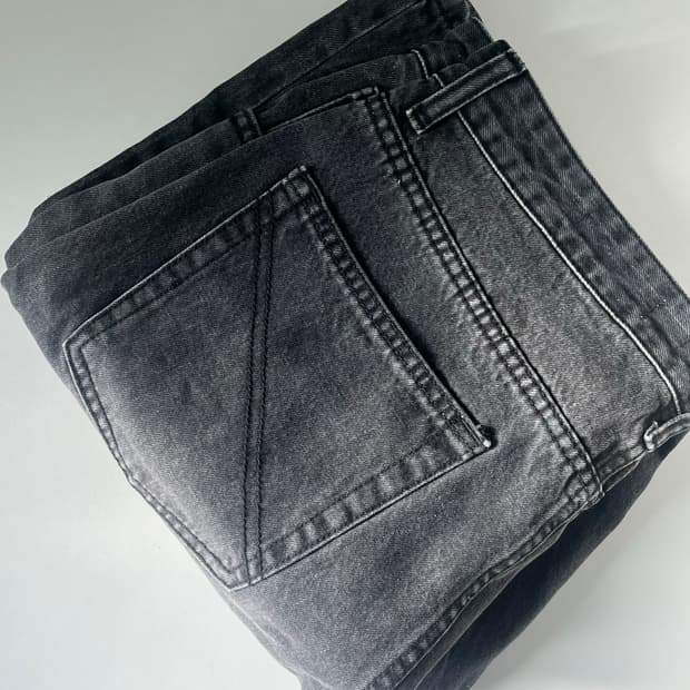 씨네드 와이드 스트레이트 크랙 데님 cinede