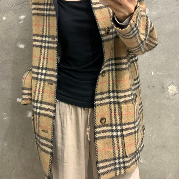 Burberry 버버리 노바체크 리버시블 울 코트