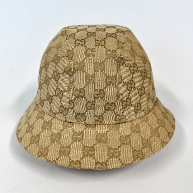 GUCCI 구찌 GG 캔버스 브라운 버킷햇(BUCKET HAT) L