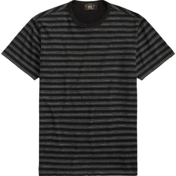 [XL] RRL 스트라이프 티셔츠 블랙