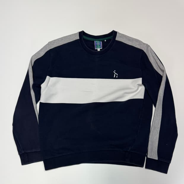 HAZZYS 헤지스 컬러 블록 스웻 맨투맨 L