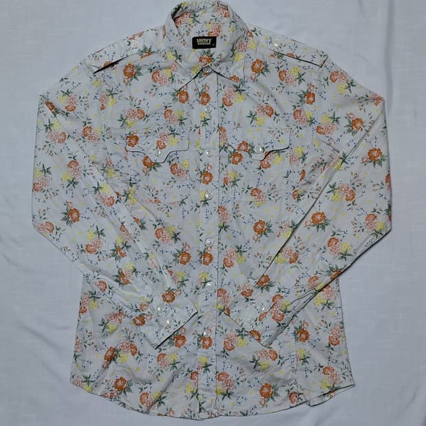 [M] Smith's American 빈티지 플로럴 웨스턴 셔츠