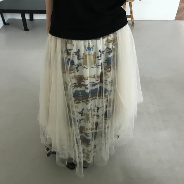 vintage pattern sha skirt