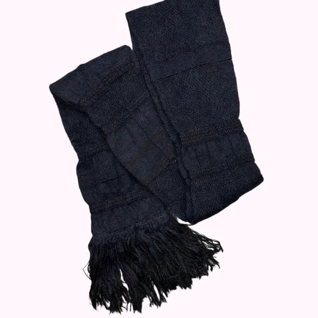 navy mohair stripe muffler