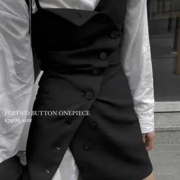 보헤미안 서울 폴디드 버튼 원피스