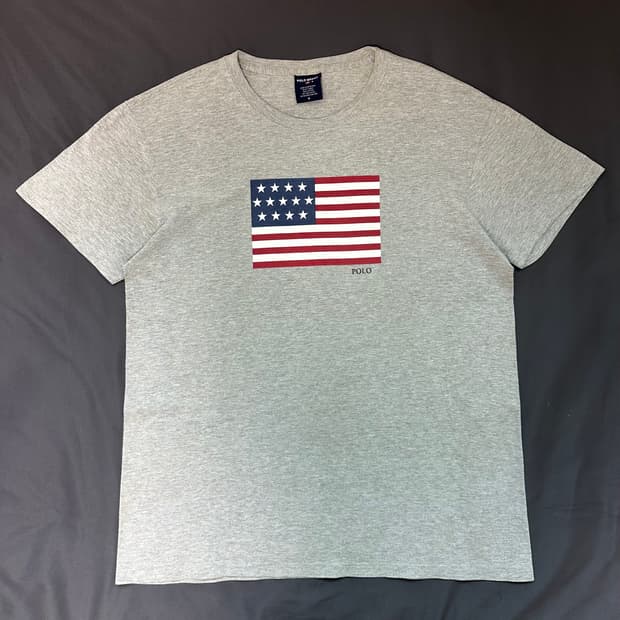 폴로 스포츠 POLO 성조기 반팔 티셔츠 그레이 M