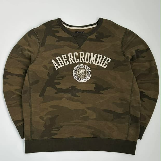 [XL] 아베크롬비 Y2K 카모플라쥬 로고 스웻 셔츠 맨투맨