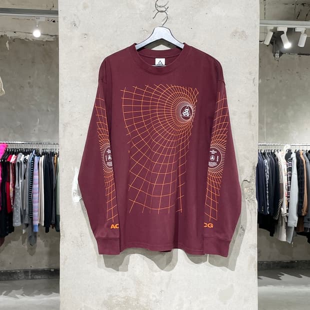 나이키 acg 나이트 마룬 맨홀 크루넥 롱 슬리브