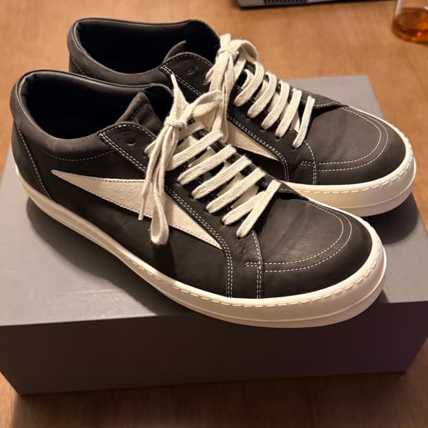 릭오웬스 반스 레더 스니커즈 더스트 밀크 43