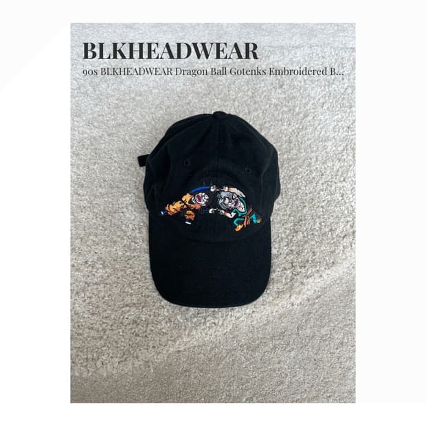 90s BLKHEADWEAR 드래곤볼 오천크스 자수 볼캡 (Free)
