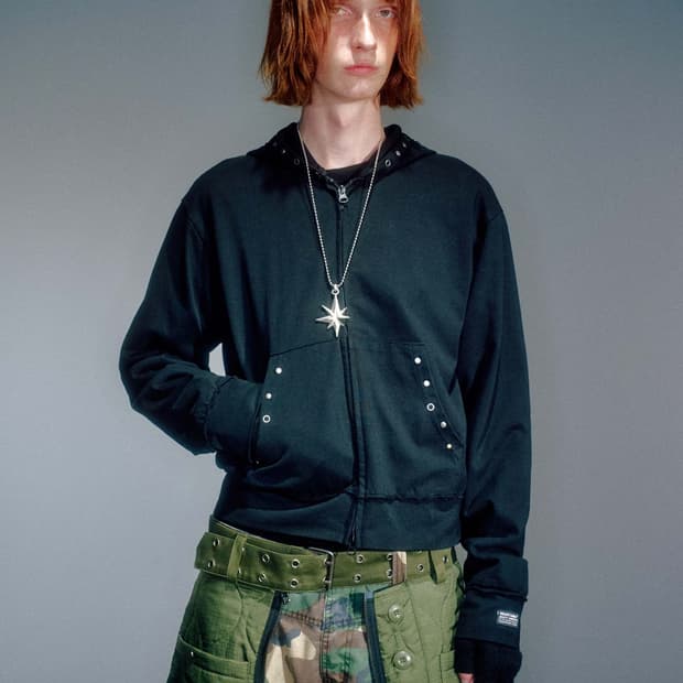 Men cappy stud hoodie zip-up 블랙