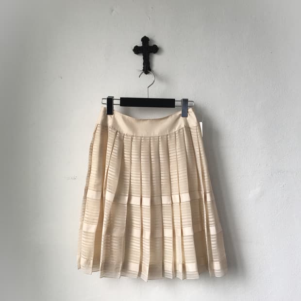 Pattern pleats midi skirt