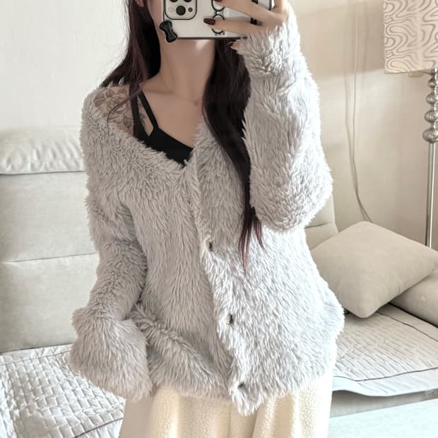 Japanese vintage RESEXXY 소라 퍼 가디건