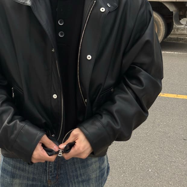 솔리드옴므 레더 쉘파카(양가죽)