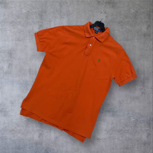 폴로 랄프로렌 스몰 포니 로고 오렌지 카라 반팔티