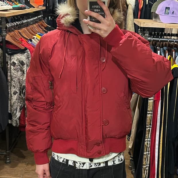 [HI] 폴로 숏패딩 레드