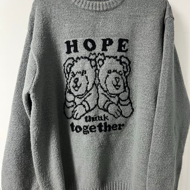 어피스오브케이크 그레이 니트