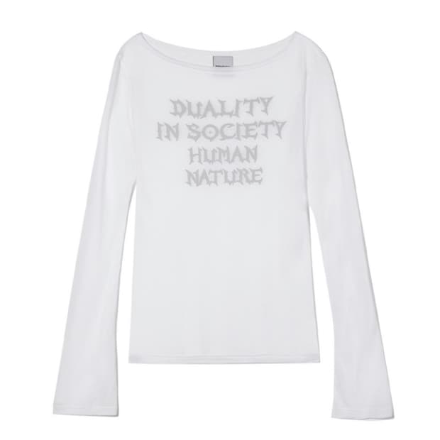 가터갤러리 휴먼 네추럴 매시 탑 화이트