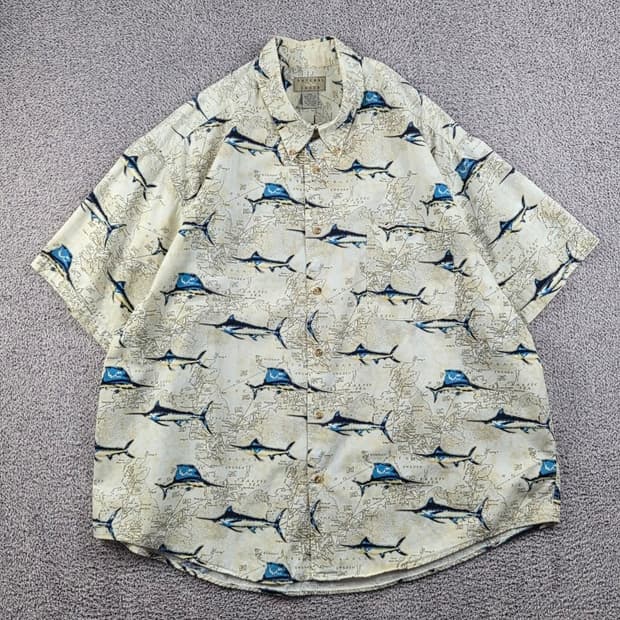내츄럴 이슈 패턴 반팔 셔츠 ( 2XL ) / 12831
