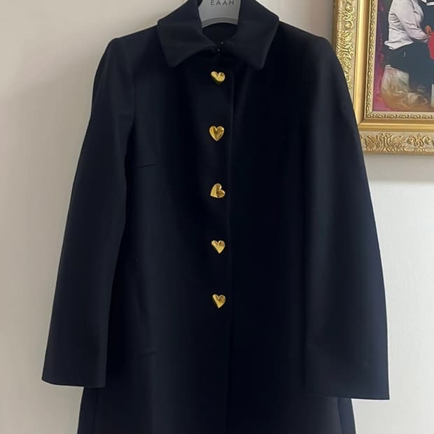 MOSCHINO 블랙 하트버튼 코트 55 정품