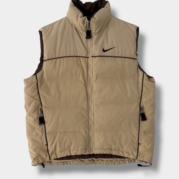 나이키 ACG 루즈핏 90‘s 베이지 브라운 텍티컬 덕다운 패딩 베스트