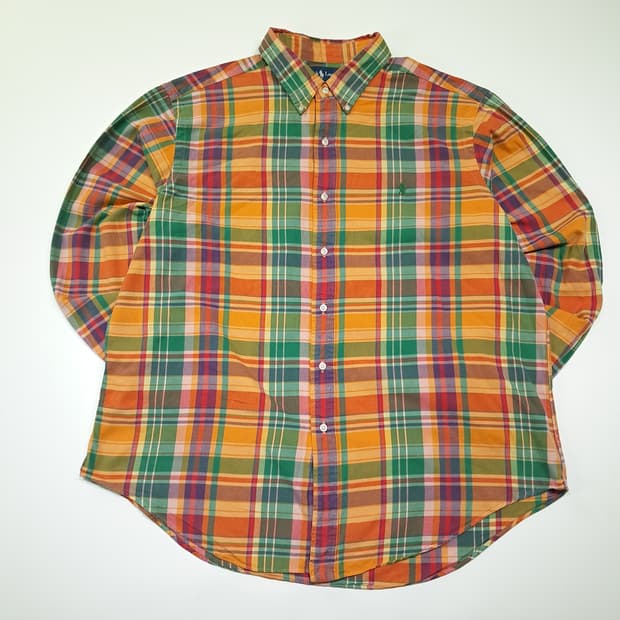 CK138 2XL 폴로 00s 트로피컬 매드라스 체크 셔츠 남방