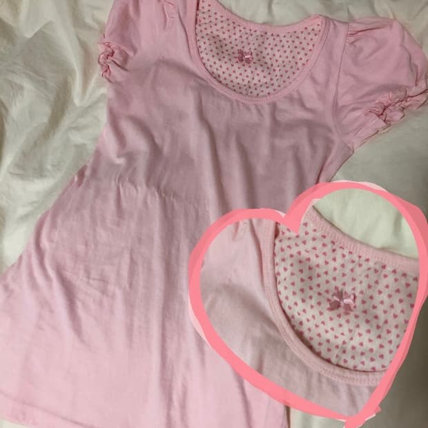 베이비핑크 퍼프 반팔티셔츠