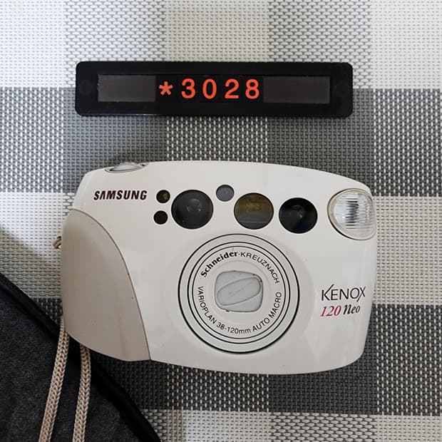 삼성캐녹스 120 네오 화이트 필름카메라 파우치포함