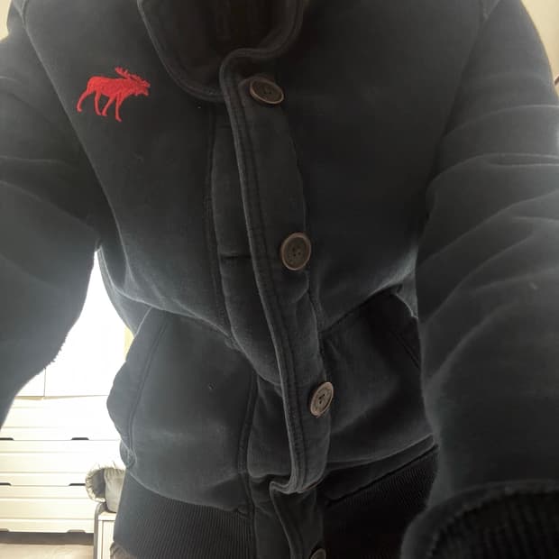 아베크롬비 네이비 하이넥 후드집업