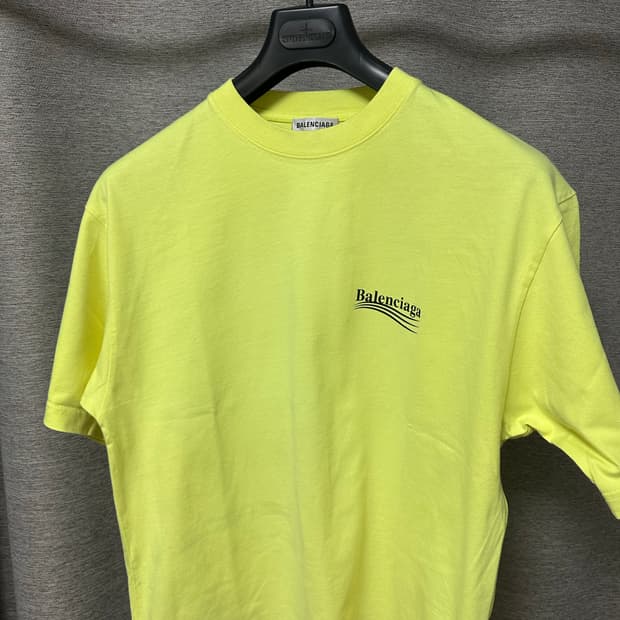 발렌시아가 웨이브로고 반팔 네온 (103/xs)