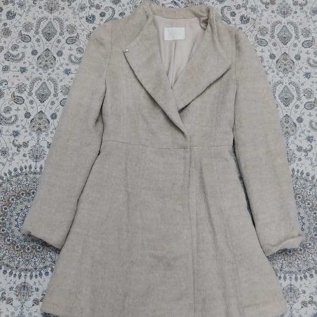 씨씨콜렉트 아이보리 울 혼방 코트 (허리끈분실)