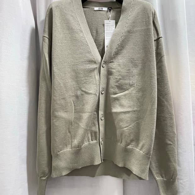 유니클로U/ V넥 가디건 그린/ L