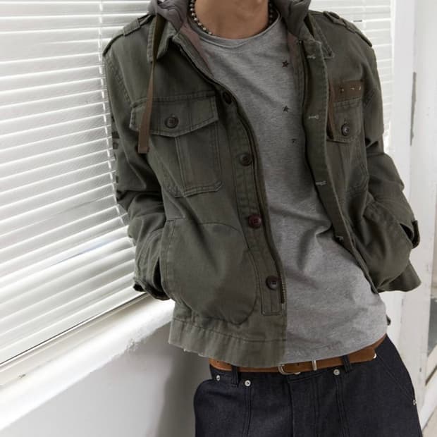 블루썬플라워 빈티지 후디 자켓