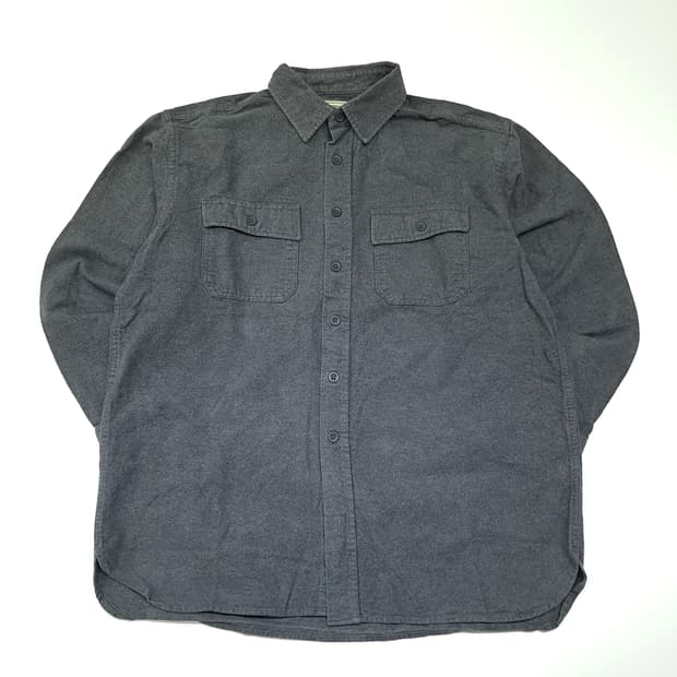 CL079 엘엘빈 코튼 박스플리츠 차콜 헤비 샤모아 셔츠