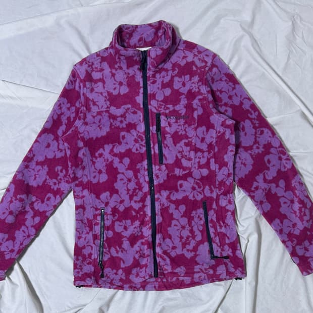 컬럼비아 플로럴 패턴 플리스