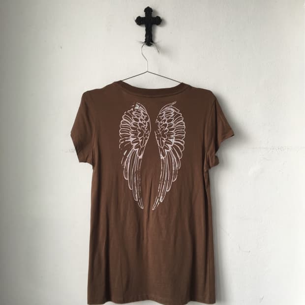 Back wing printing t shirt