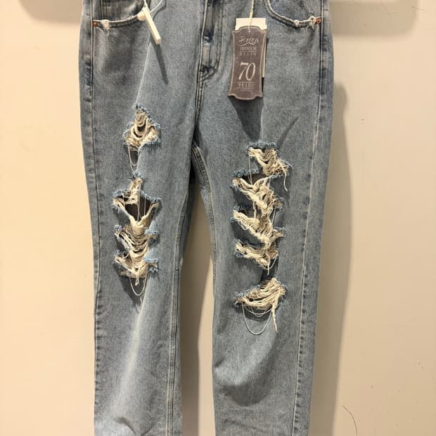 렉토 체인 디테일 데님 팬츠