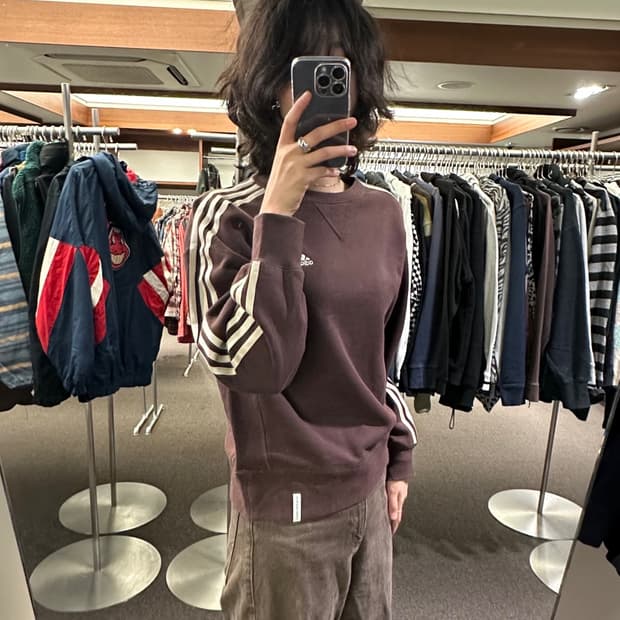 S)아디다스 빈티지 에센셜+3S 프렌치 테리 크루 스웻셔츠