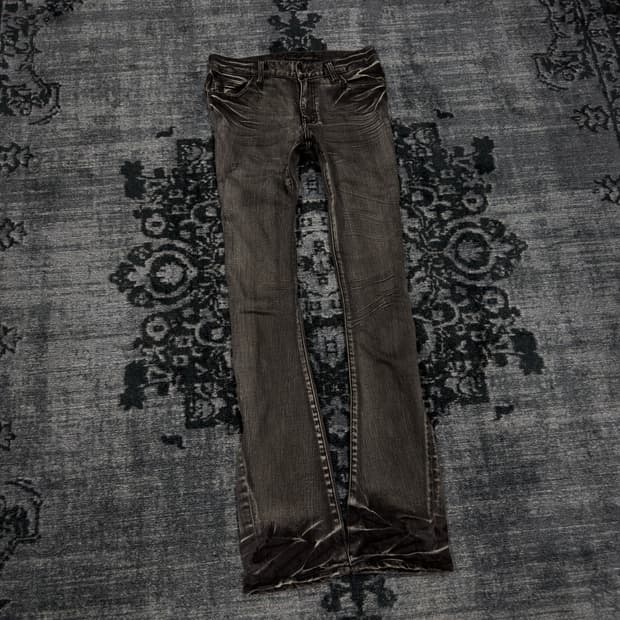 Schlussel 00s grey slim flared denim pan