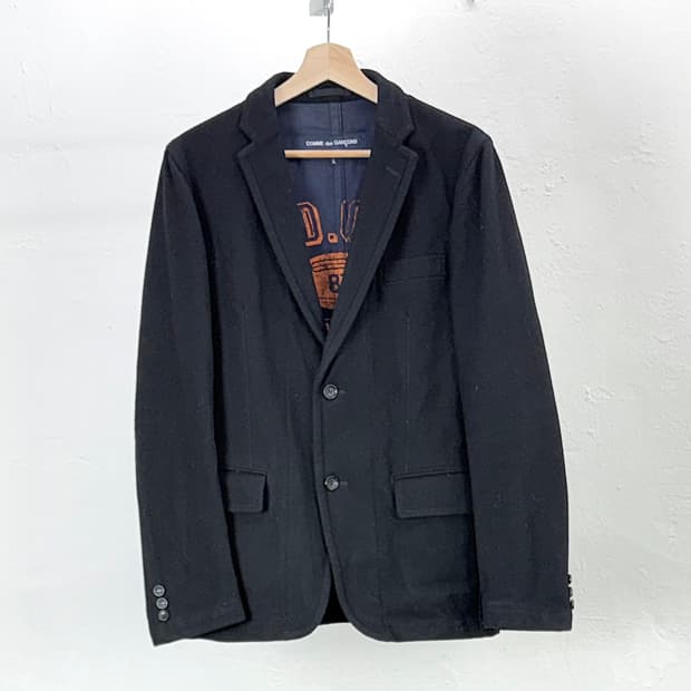꼼데가르송 옴므 ad 2006 라이닝 풋볼 블랙 2b 블레이저 자켓