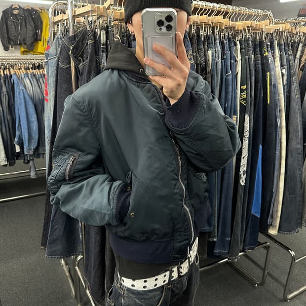 XL) 알파 인더스트리 ma-1 항공자켓 네이비