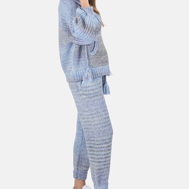 러브 쉑 팬시 알파카 울 혼방 폼폼 후드 니트