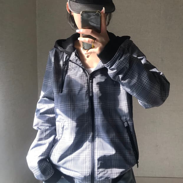 홀리스터 체크 후드 자켓