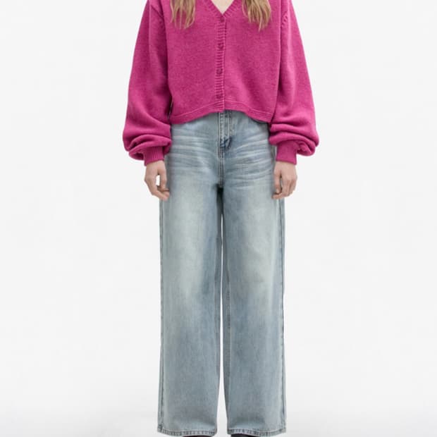 에토스 브이넥 크롭 가디건